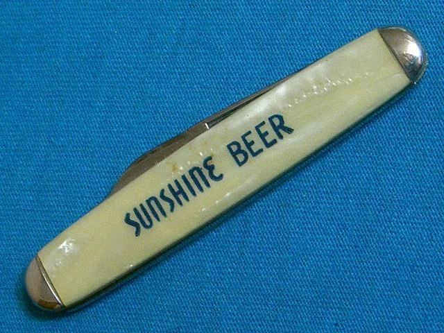 Rare Vintage1938-41 Hammer Brand Usa Sunshine Beer Gents Cigar Pen Knife Antique