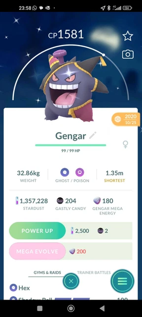 Gengar Shiny banette costume Halloween shiny Registered Trade Gengar Shiny banette costume Halloween shiny Registered Trade