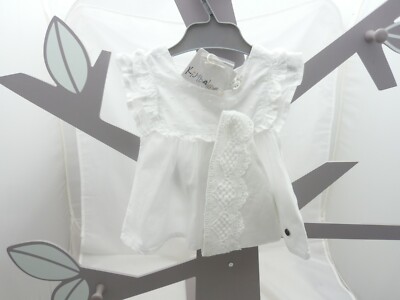 Kimbaloo Ensemble Robe Haut Blanche Manche Volant Avec Fichu Assorti Bebe 3 Mois Eur 12 90 Picclick Fr