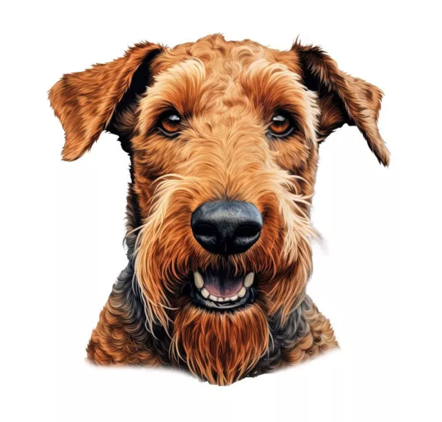 Designer Aufkleber / Sticker Fotosticker - Hunde -  Airedale Terrier Porträt 06