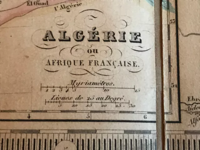 HEUGUET Landkarte map 1856: Algérie Algerien Algier Marokko Africa Afrique