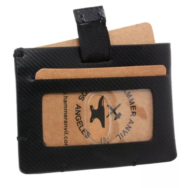 Hammer Anvil Mens Minimalist Front Pocket Wallet RFID Safe Leather Easy Pull Tab