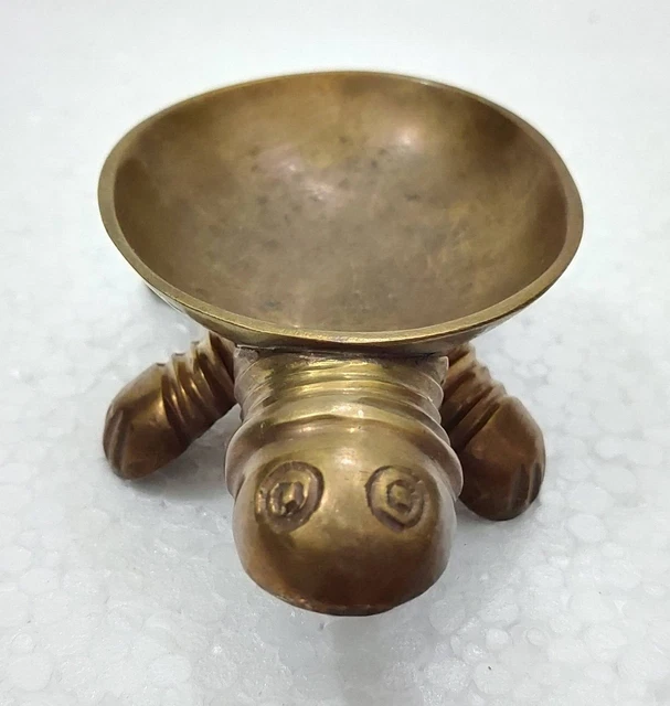 Vintage Beautiful Handmade/Hand Engraved Turtle Designed Brass/Copper Soap Dish
