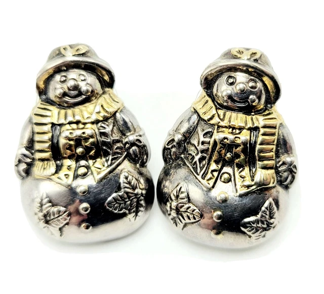 Best Signed Silver Snowman Stud Earrings Vintage