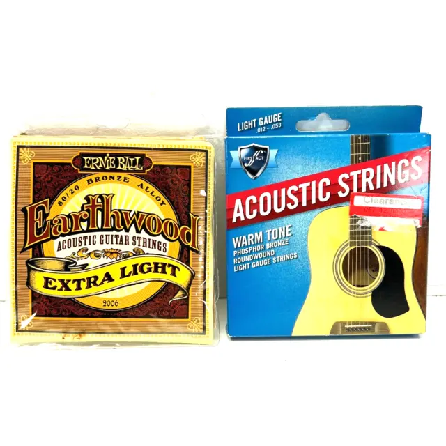 Ernie Ball Earthwood First Act Acoustic Guitar Strings 2006 .012-.053 LOT OF 2