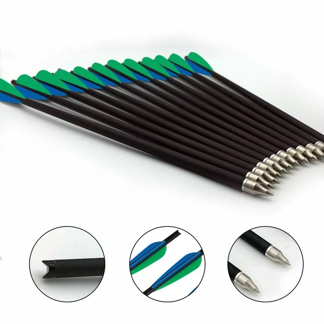20'' Crossbow Bolts Carbon OD 8.8mm Arrows/100Gr Arrowheads/Lighted Nock Hunting 2