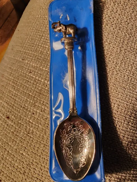 Vintage Silver Plated Travel souvenir spoon with an Elephant.