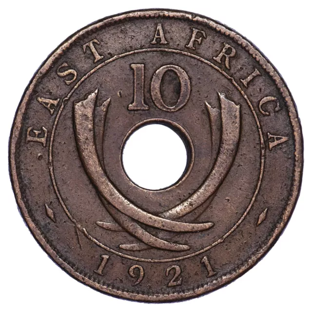 Africa East German Air Force 10 Cents 1921 Georges V Bronze coin African