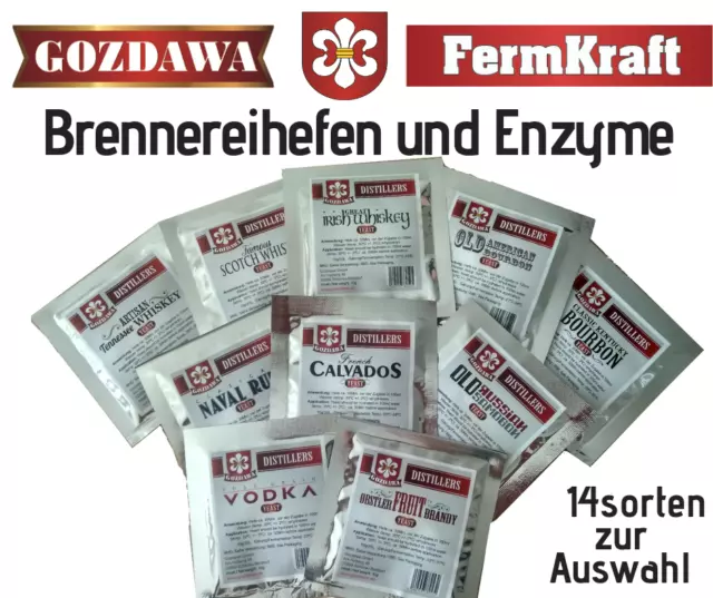 GOZDAWA Brennereihefe Hefe Whisky Whiskey Vodka Samogon Rum Brandy Turbo Enzyme