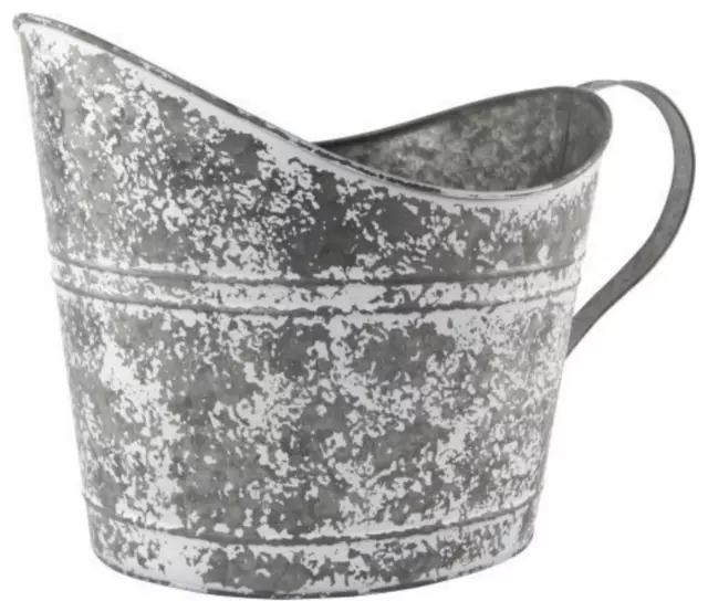 Tin Coal Bucket Planter Vintage Galvanized Indoor Outdoor Decorative Tin Planter