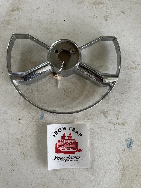 ORIGINAL 1949-52 GM CHEVROLET Butterfly Chrome Steering Wheel Horn Ring # 757516
