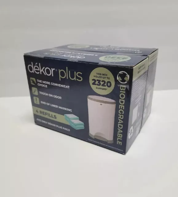 Two (2) New Boxes of Dekor Plus Diaper Pail Refills Biodegradable 8 Refills