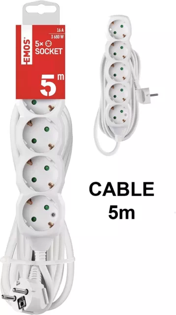 LADRON REGLETA 5 ENCHUFES CABLE LARGO 5m ENVIO HOY