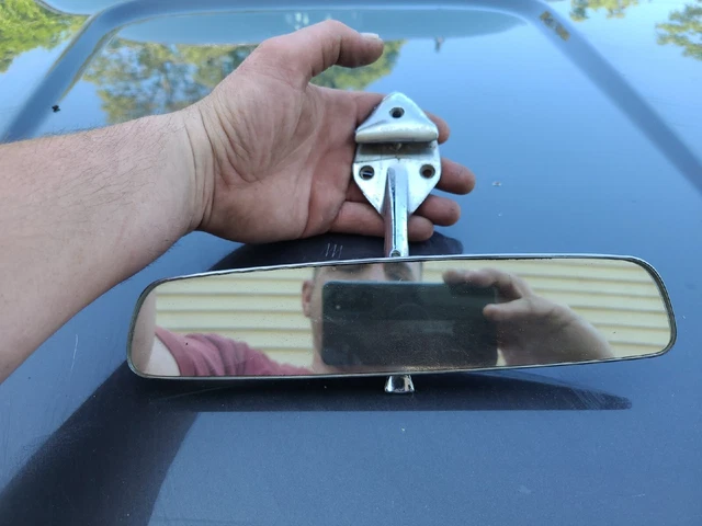 Vintage 1960s original GM Guide Rearview mirror glare-proof 10" Chevy Impala Gto