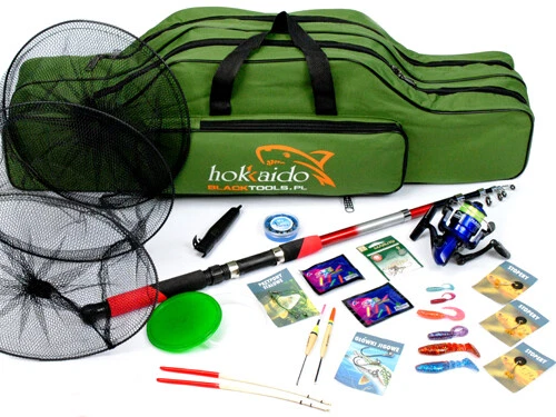 neu KOMPLETTSET, ANGELSET RUTEN ROLLE TASCHE Zubehör Z67