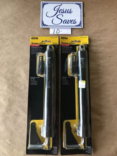 2- Stanley 17-9144 Black Screen and Storm Pneumatic Door Closer         #10
