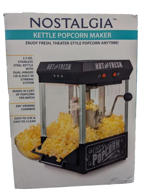 Nostalgia Popcorn Maker Machine - Professional Table-Top with 2.5 Oz Kettle