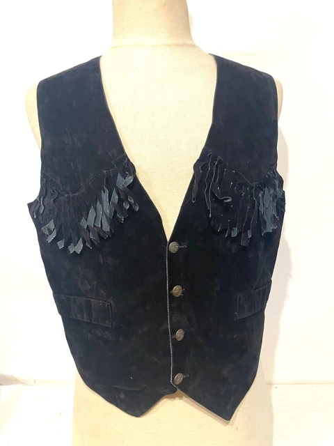 Gilet à Franges Années 70 Pour Femme - Style Cowgirl Bohème Avec Rivets Et Pompons - En Daim Synthétique