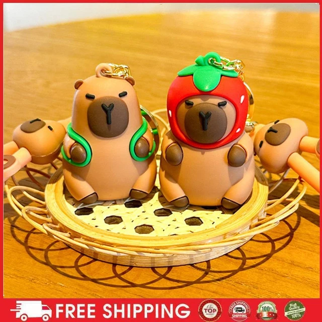 Porte-clés Lumineux Capybara Mignon En Capsule Spatiale - Design Dessin Animé, Plastique, Neuf Avec étiquettes