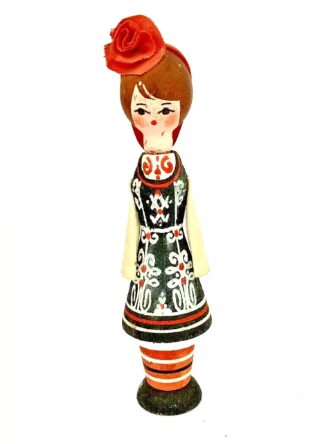 URSS soviética de madera tradicional Vintage hecho a mano 1960-1970 muñeca...