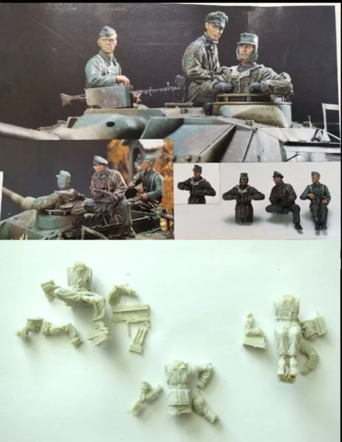 1/35 Resin Figure Model Kit German Soldiers Tank Crew WWII Unpainted