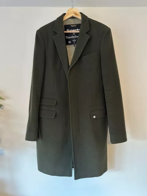 SUPERDRY TIMOTHY EVEREST Town Coat Melton Size 4 UK XL 42