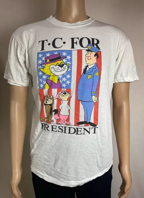 Vintage 1989 Top Cat T.C. for President T-Shirt Animated Sitcom Hanna Barbera M