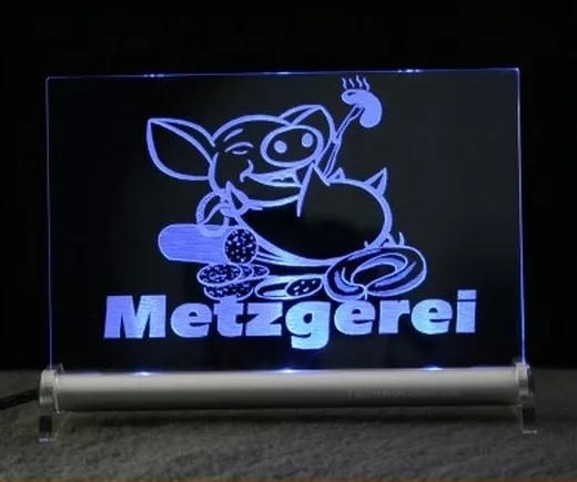 Metzgerei LED Leuchtschild  Leuchtreklame - technologs