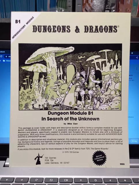 TSR D&D Dungeons & Dragons Module B1 In search of the unknown OFFICIAL REPRINT