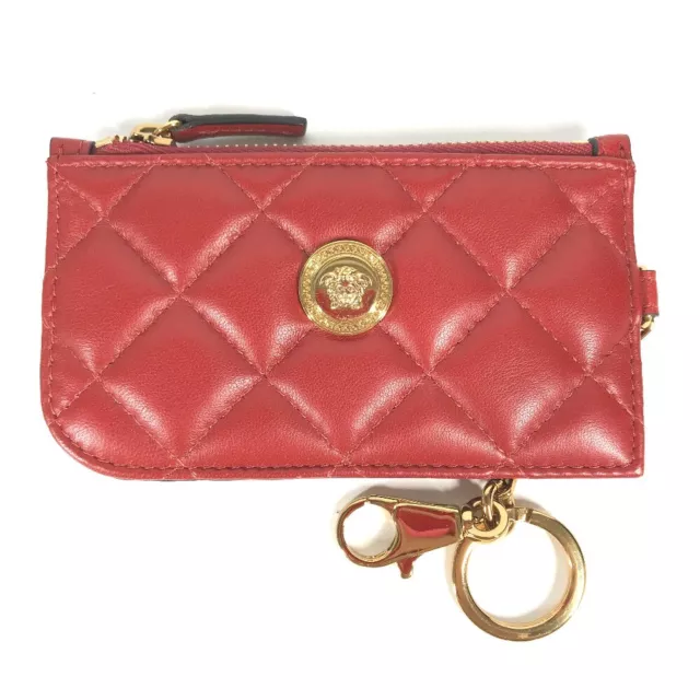 VERSACE WALLET COIN Compartment Medusa Fragment Case with Key Ring coin ...