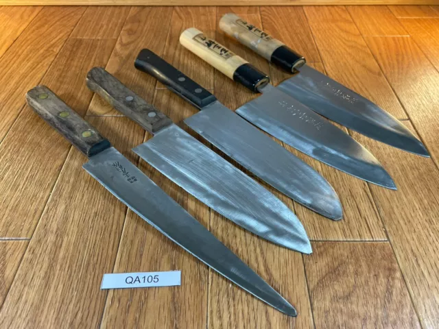 Japanese Chef's Kitchen Knife Set 5 Piece SANTOKU GYUTO DEBA from Japan QA105