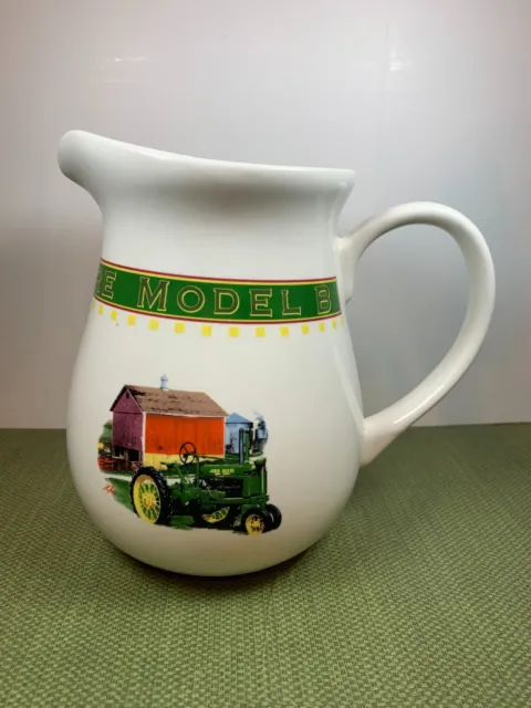 Vtg  John Deere 1935 Model B Ceramic Pitcher Vase Utensil Caddy by Gibson