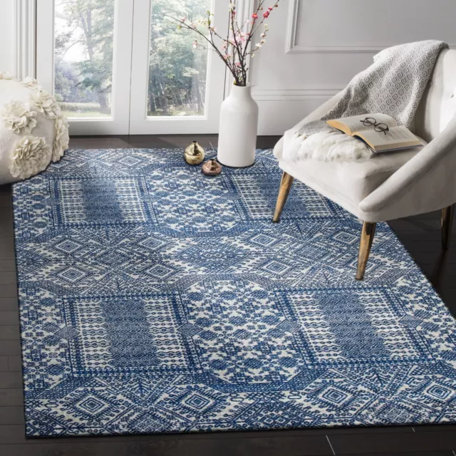 MIRANDA RUGS 350 NAVY Blue Modern Rug Large Floor Mat Carpet FREE DELIVERY*