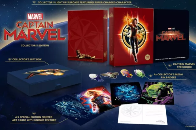 Coffret Captain Marvel Steelbook 3D 2D Édition Collector Exclusive Zavvi Neuf