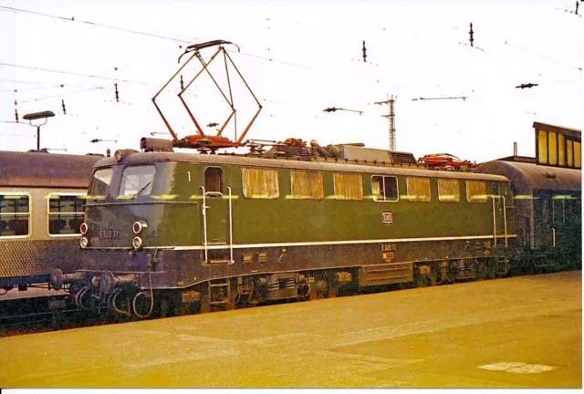 Color Photo DB Dual Frequency Electric Locomotive E 320 11 Saarbrücken Hbf 1968