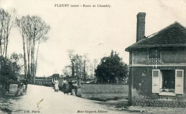 CPA 60 FLEURY OISE ROUTE DE CHAMBLY (cpa animée)