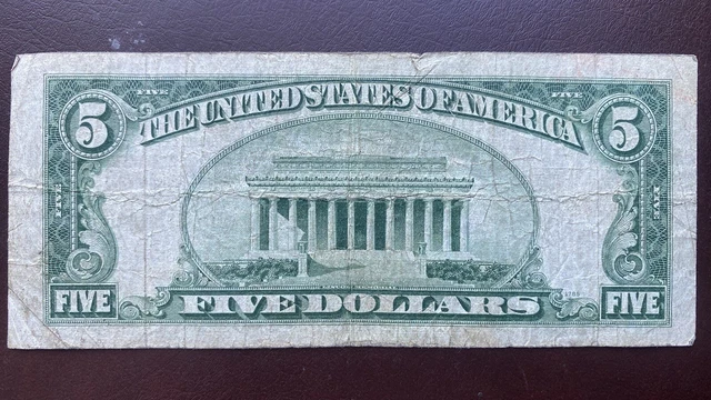 1934 C Five Dollar Silver Certificate * STAR NOTE * $5 Bill Circulated #56441 2