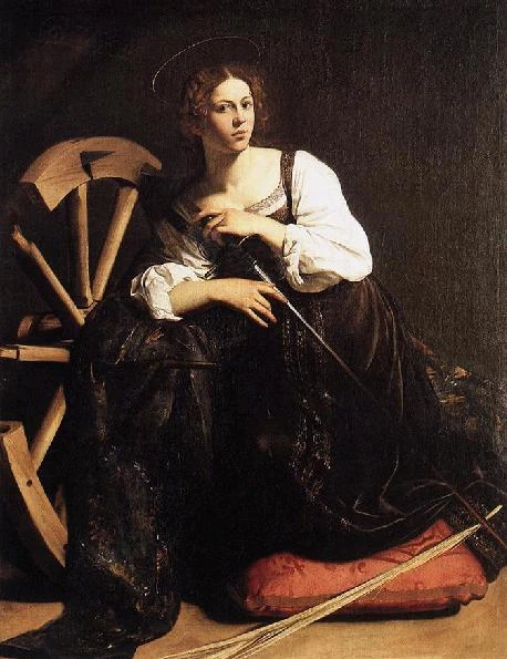 Wonderful Oil painting female portrait St. Catherine of Alexandria on canvas art