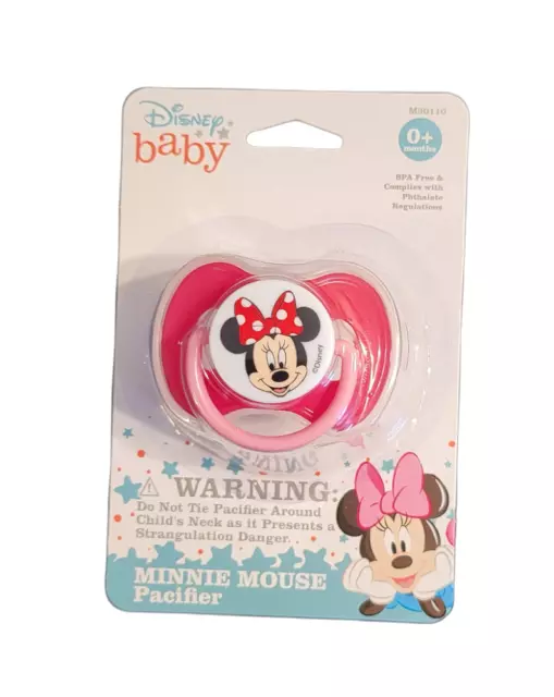 Pacifier With Cover - New - Disney Baby Mickey Mouse & Friends Red Minnie Mouse