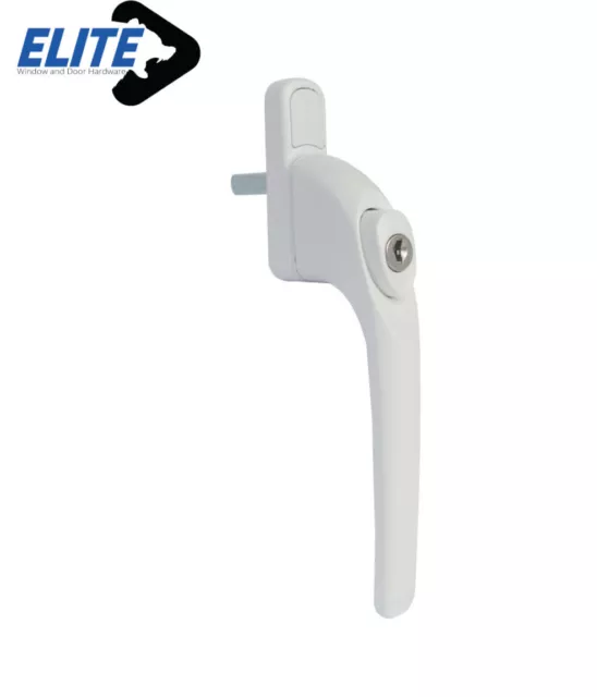 Elite UPVC Universal Espag White Window Handle Key Locking - Double Glazing 40mm