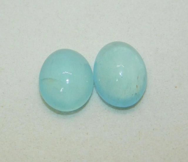 8.50 Cts Pair Natural Milky Santa Maria Blue Aquamarine 12x9 mm Oval Calibrated
