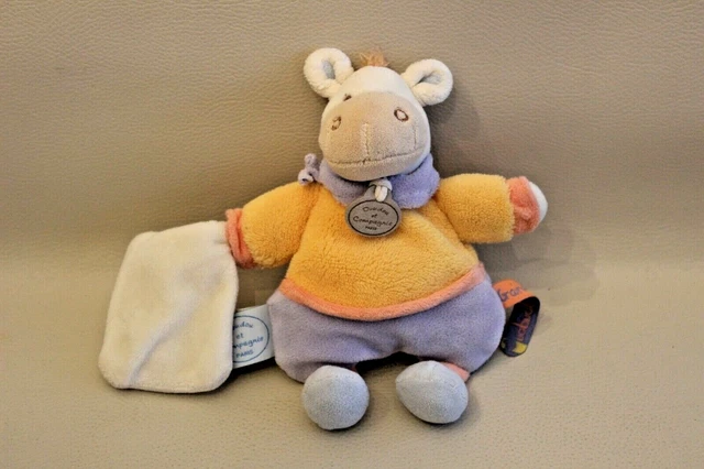 Doudou cheval âne beige T-shirt jaune Doudou & Compagnie Graines de doudou