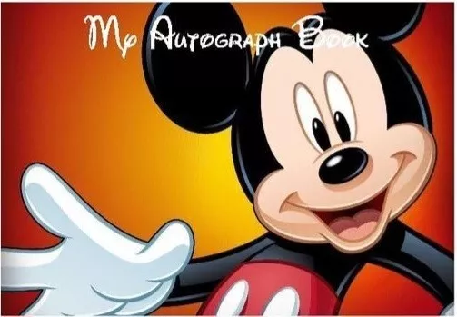 A5 Personalised Mickey Mouse Disney Inspired Autograph Signature Memory Book