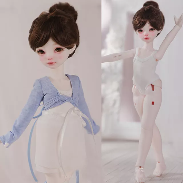 FULL SET BJD Doll 1/6 Girl Resin Joints Eyes Face Make Up Hair Outfits Kids Gift