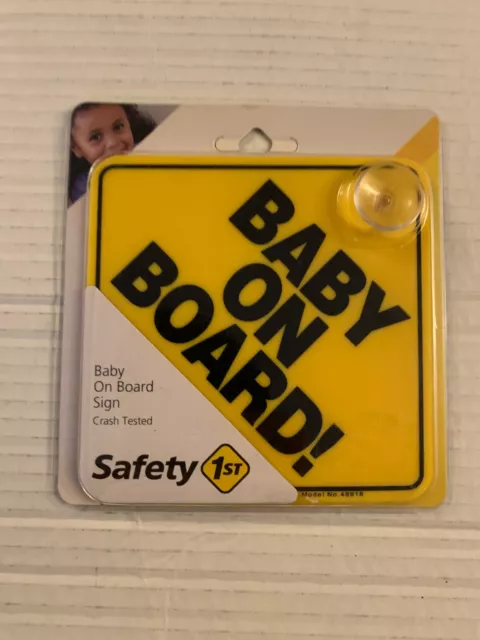 Safety 1st Baby on Board! Suction Cup Yellow Sign - NHTSA - Crash Tested