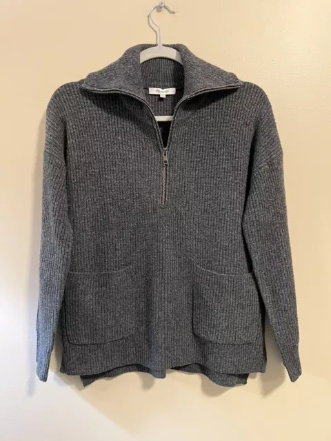 madewell Women’s Merino Wool Blend Half-Zip Pullover Sweater Size XS