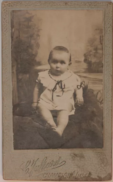L. Juliard Champigné Bébé Photographie Carte de visite Cdv Vintage Argentique