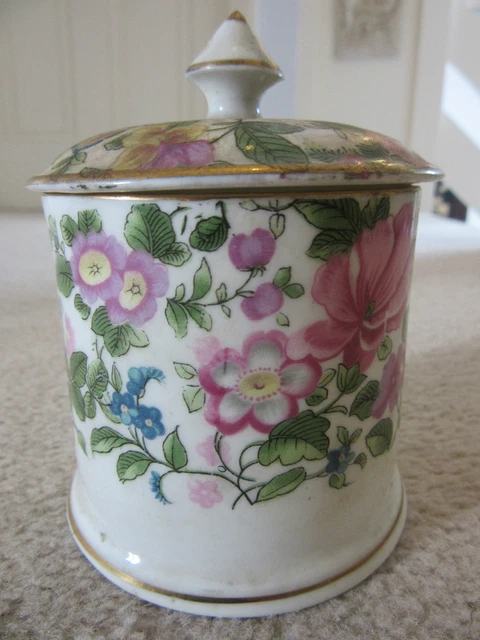 Vintage/Antik Krone Staffordshire Porzellangewürz/Marmelade/Senf Deckelglas