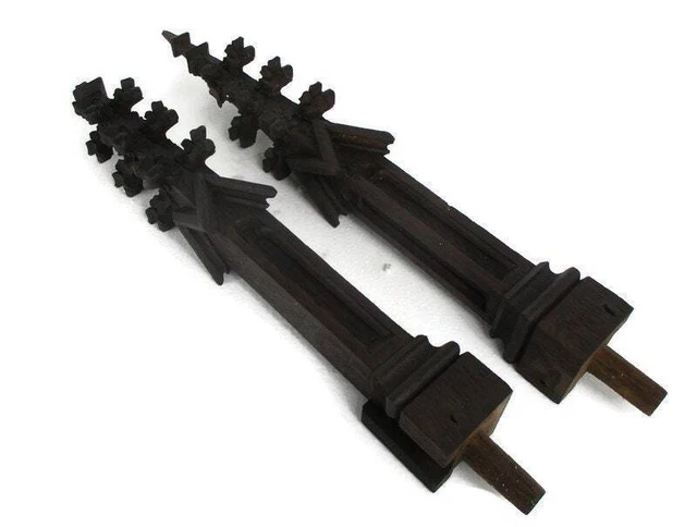 Neo Gothic 2 Large Reclaimed Carved Wood Large Spindles Balusters Trim Posts Pil