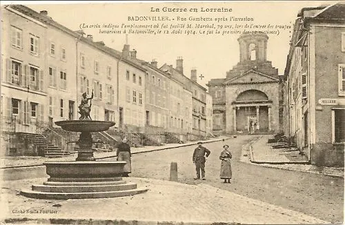 Cp Badonviller Rue Gambetta After The Invasion